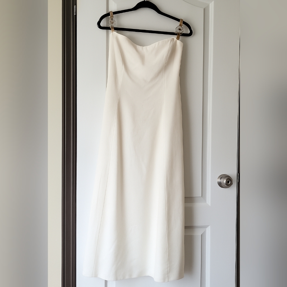 Amazon The Drop | White Strapless Maxi Dress | Size L | NWT - Picture 8 of 16